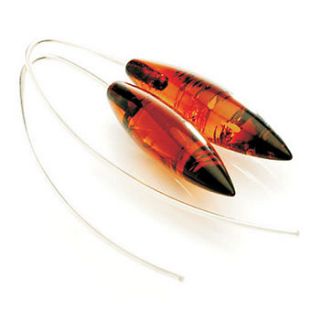 cherry amber torpedo earrings by element jewellery