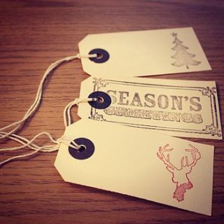 hand stamped christmas tags by mr teacup