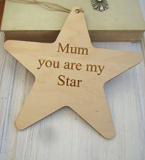 large personalised mother's day keepsake star by edgeinspired