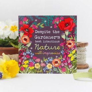 nature will improvise gardening card by pippins gifts and home accessories