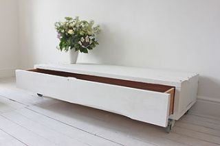 white coffee table with drawer on castors by inspirit