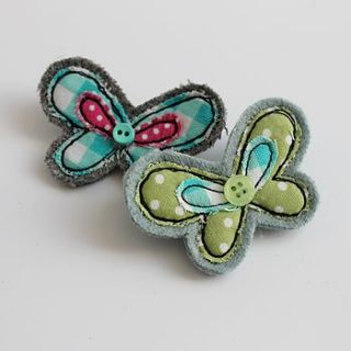 embroidered butterfly brooch by honeypips