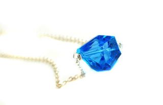 swiss blue topaz nugget necklace in silver by prisha jewels