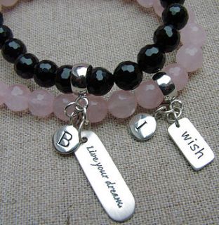 personalised message precious stone bracelet by seahorse