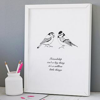 personalised friendship bird print by karin Åkesson
