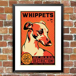 whippet war style dog print, for pet lovers by the animal gallery