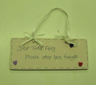 tooth fairy sign and bag by pippins gifts and home accessories