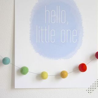 'hello little one' nursery art print by littlenestbox