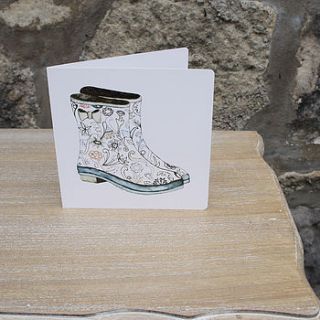 winter boots christmas card by prism of starlings
