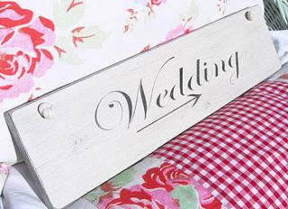 'wedding' vintage style painted wood sign by harriet beeby