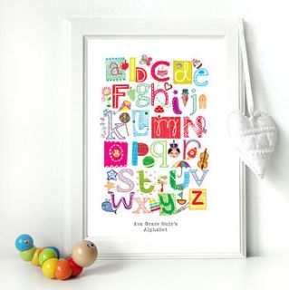 personalised alphabet print by emily parkes art