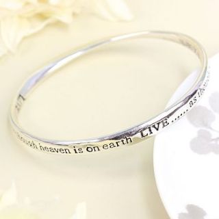 silver live bangle by lisa angel