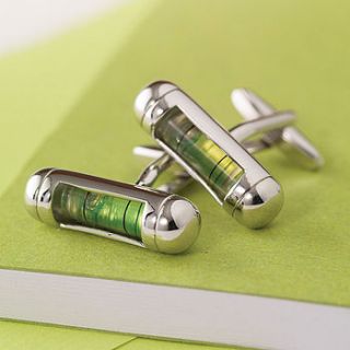 spirit level cufflinks by wild life designs