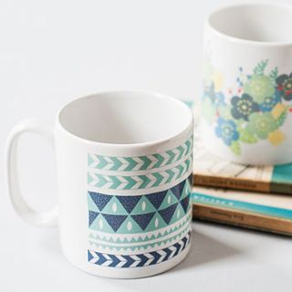 ceramic coffee mug winter stripe by alice rebecca potter