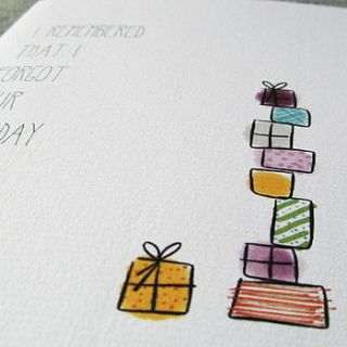 'i remembered i forgot your birthday' card by heidi nicole