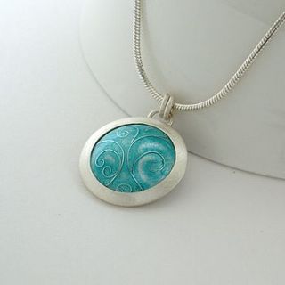 cloisonne enamel and silver pendant by anna clark studio