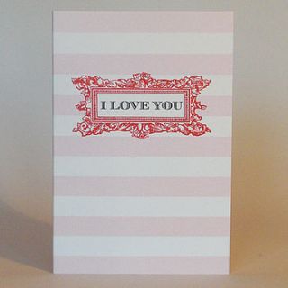 candy stripe 'i love you' card by love faith and hope
