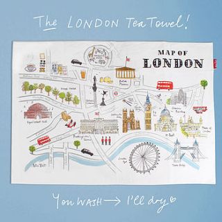 'map of london' tea towel by the alice tait shop