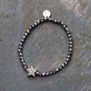 claudine diamante star stretch bracelet by bloom boutique