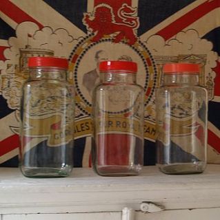 vintage glass storage jar by velvet ribbon