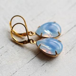 blue opal glow earrings by silk purse, sow's ear