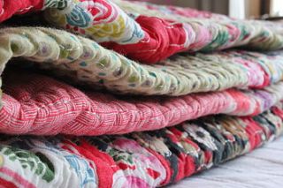 vibrant patchwork quilt by the forest & co