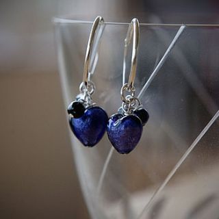 velvet heart earrings by samphire jewellery