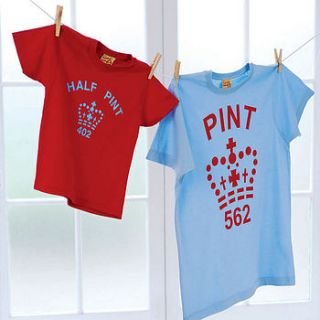pint and half pint t shirt set by twisted twee