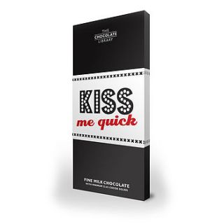 kiss me quick personalised chocolate bar by quirky gift library