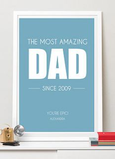personalised father's 'amazing dad' print by i love design