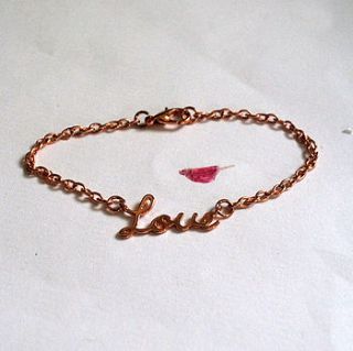 rose gold bracelet love word by naturally heartfelt