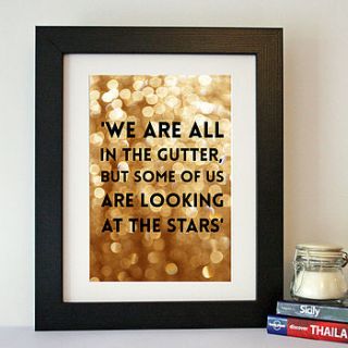oscar wilde 'stars' gold quote print by hope and love