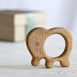 organic baby elephant teether by wooden toy gallery