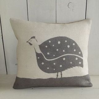 guinea fowl cushion by rustic country crafts