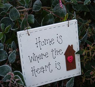 ' home is where the heart is' sign by little bird designs
