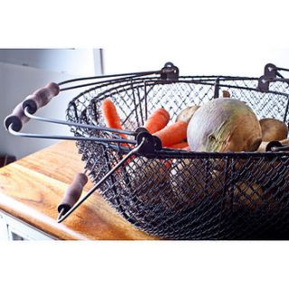 oval wire basket by the orchard