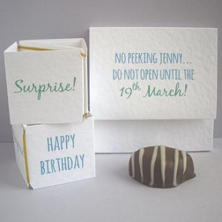 personalised 'no peeking' birthday card by paperbuzz cards