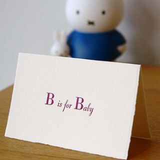 'b is for baby' new baby card by the kennington lane press