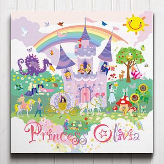 fairy princess personalised canvas by art adventure