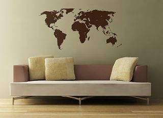 world map wall stickers by the binary box