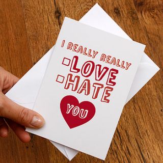 i love/hate you card by a is for alphabet