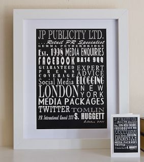 personalised business print by milly's cottage