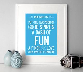 into each day, inspirational print by i love design