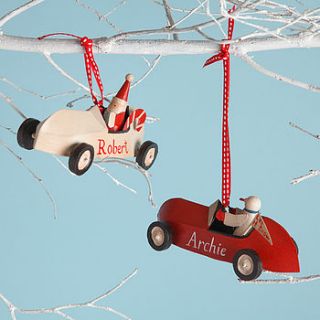 personalised santa & snowman sports car by chantal devenport designs