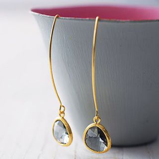 faceted glass raindrop earrings by simply suzy q