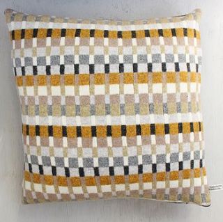 seville knitted lambswool cushion by gabrielle vary knitwear