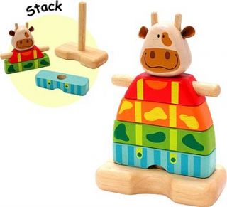 wooden cow stacking by oskar & catie