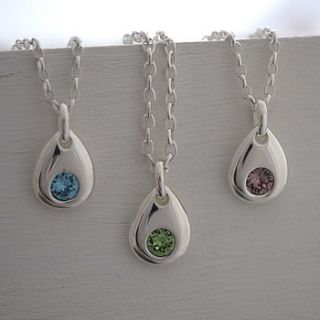 sterling silver birthstone necklace by dizzy