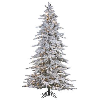 Tori Home Glit Flocked 7.5 White Artificial Christmas Tree with 500