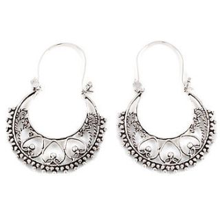 tribal silver hoop earrings by charlotte's web